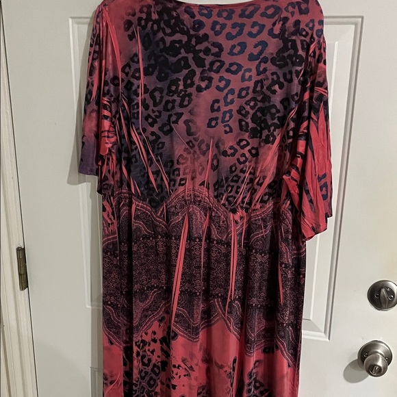 Cato Coral Pink and Black Animal Print Dress - Picture 6 of 7